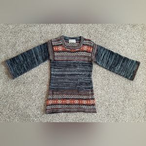 Women's Vintage Nordic Sweater Black Gray Size Small